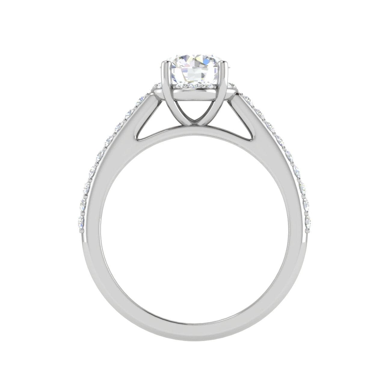 Jewelove™ Rings J VS / Women's Band only 0.50 cts Solitaire with Diamond Shank Platinum Ring JL PT RH RD 236