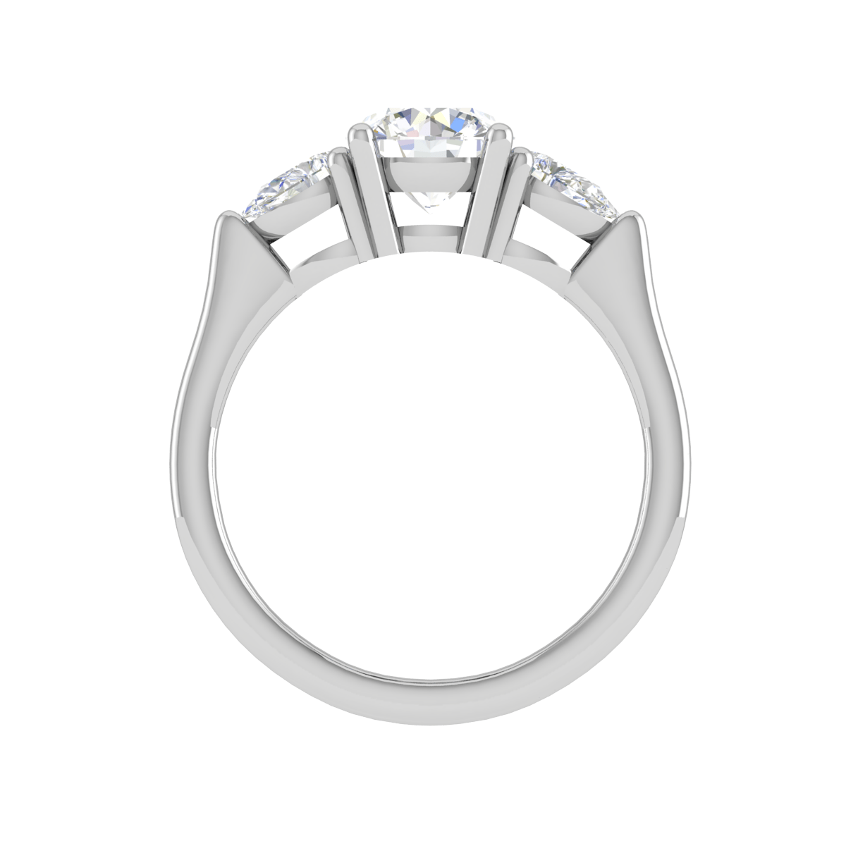 Jewelove™ Rings J VS / Women's Band only 0.50 cts Solitaire with Pear Diamond Platinum Ring JL PT R3 RD 124