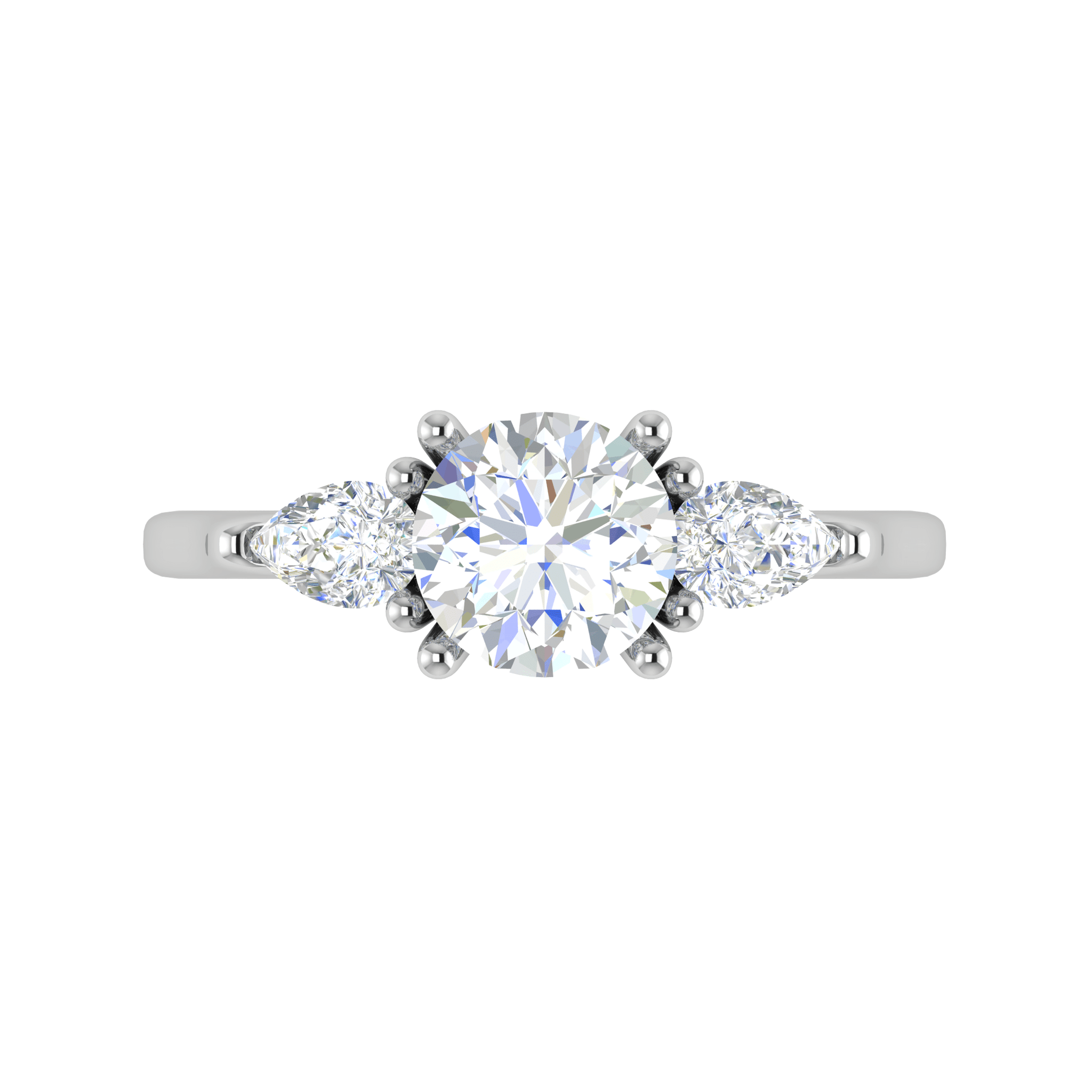 Jewelove™ Rings J VS / Women's Band only 0.50 cts Solitaire with Pear Diamond Platinum Ring JL PT R3 RD 124