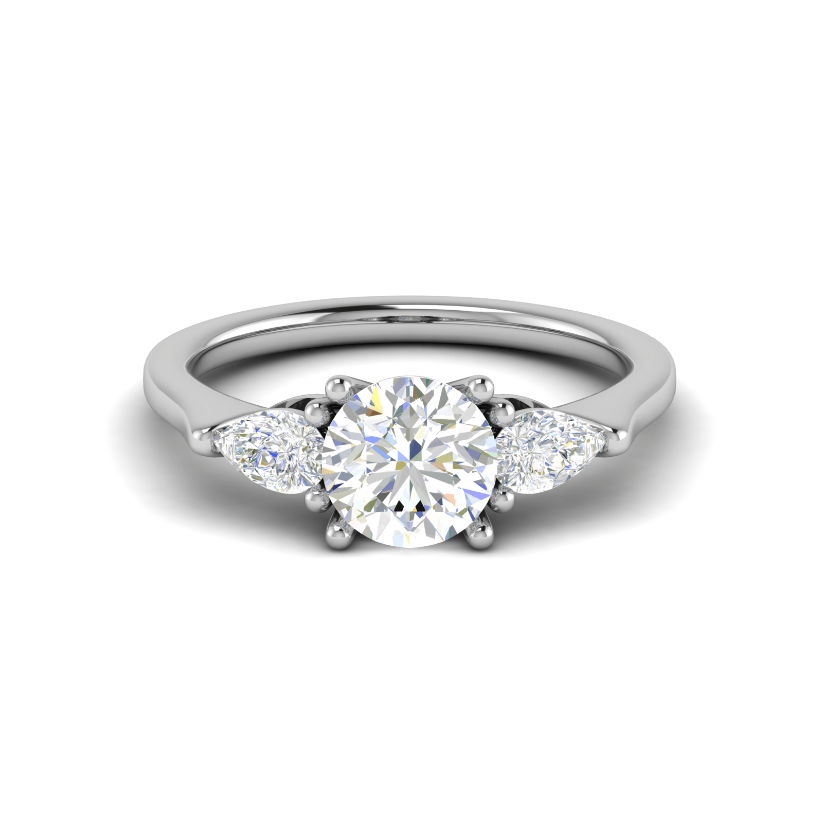 Jewelove™ Rings J VS / Women's Band only 0.50 cts Solitaire with Pear Diamond Platinum Ring JL PT R3 RD 124