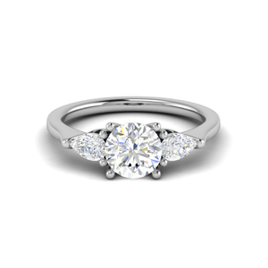 Jewelove™ Rings J VS / Women's Band only 0.50 cts Solitaire with Pear Diamond Platinum Ring JL PT R3 RD 124