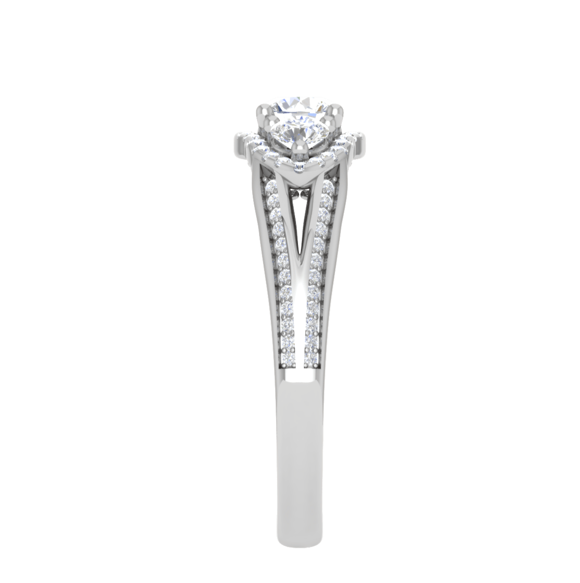 Jewelove™ Rings J VS / Women's Band only 0.50 cts Solitaire with Split Shank Platinum Ring JL PT R3 RD 173