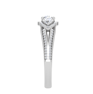 Jewelove™ Rings J VS / Women's Band only 0.50 cts Solitaire with Split Shank Platinum Ring JL PT R3 RD 173