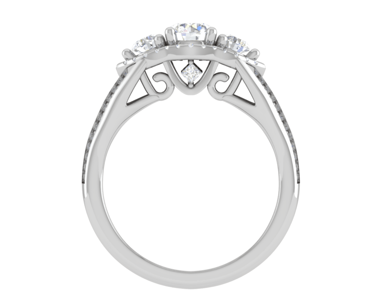 Jewelove™ Rings J VS / Women's Band only 0.50 cts Solitaire with Split Shank Platinum Ring JL PT R3 RD 173