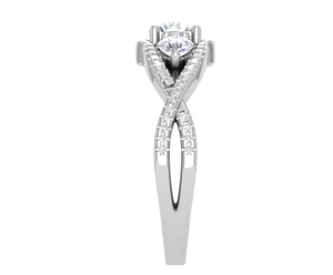 Jewelove™ Rings J VS / Women's Band only 0.50 cts Solitaire with Twisted Shank Diamond Platinum Ring JL PT R3 RD 169