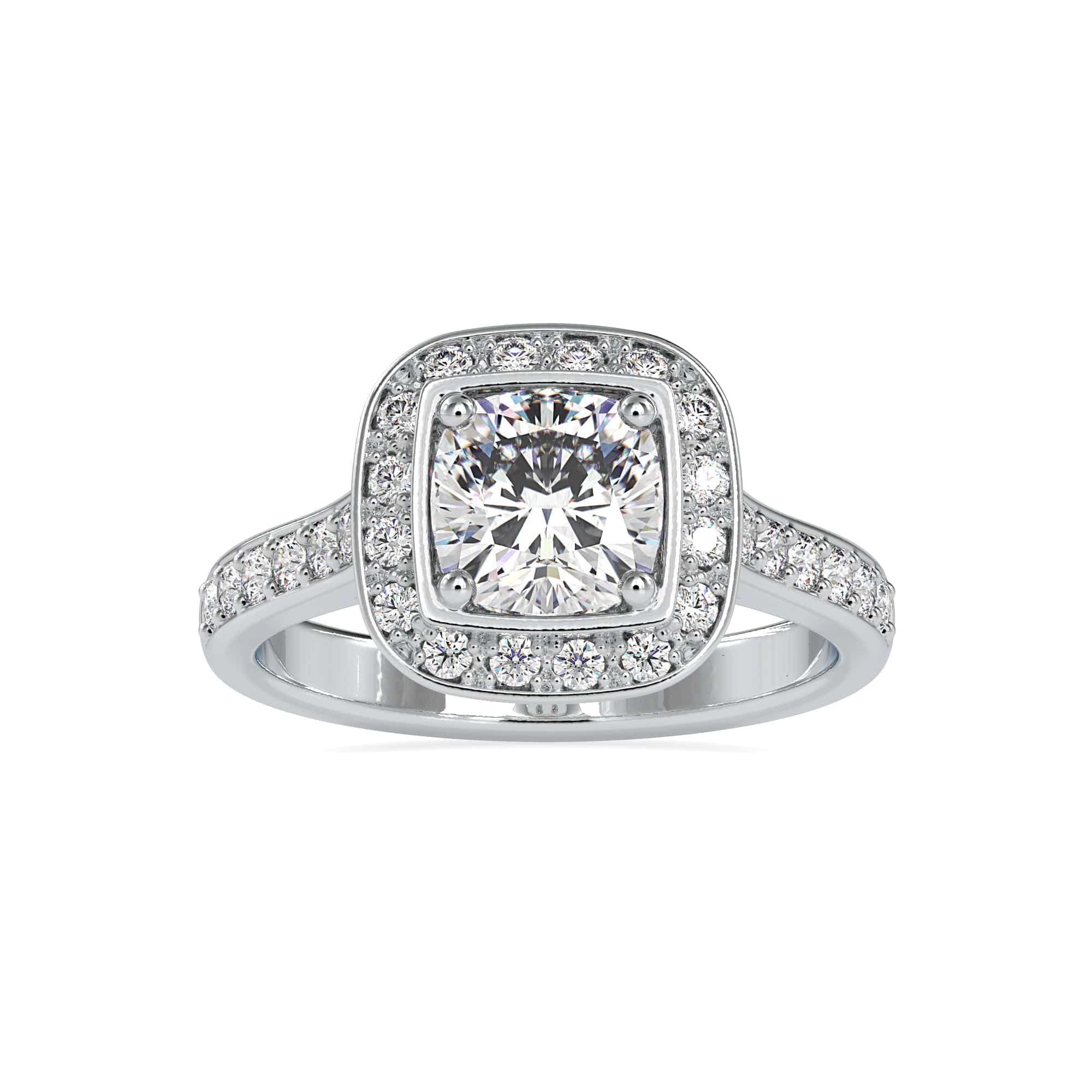 Oval Double Halo | Diamond Band Engagement Ring - McGuire Diamonds
