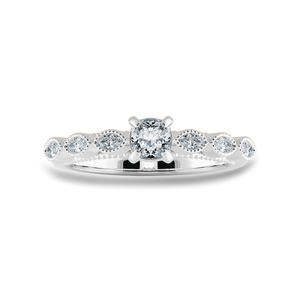 Jewelove™ Rings Women's Band only / VVS G 0.50cts. Cushion Cut Solitaire with Marquise Cut Diamond Accents Platinum Ring JL PT 2013-A