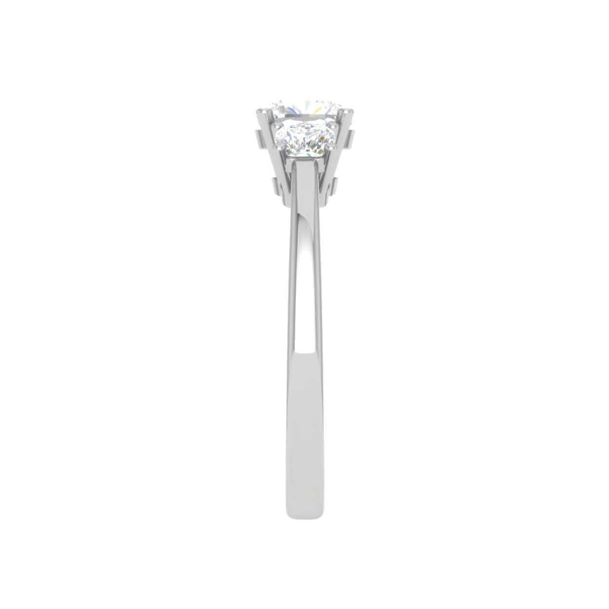 Jewelove™ Rings VVS G / Women's Band only 0.50cts. Cushion Solitaire Diamond Accents Platinum Ring JL PT R3 CU 119