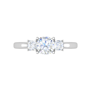 Jewelove™ Rings VVS G / Women's Band only 0.50cts. Cushion Solitaire Diamond Accents Platinum Ring JL PT R3 CU 119