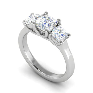 Jewelove™ Rings VVS G / Women's Band only 0.50cts. Cushion Solitaire Diamond Platinum Ring JL PT R3 CU 127