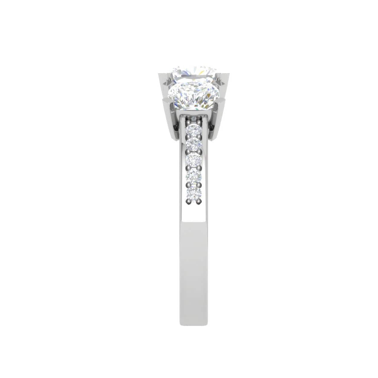 Jewelove™ Rings VVS G / Women's Band only 0.50cts. Cushion Solitaire Diamond Platinum Ring JL PT R3 CU 133