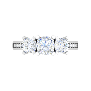 Jewelove™ Rings VVS G / Women's Band only 0.50cts. Cushion Solitaire Diamond Platinum Ring JL PT R3 CU 133