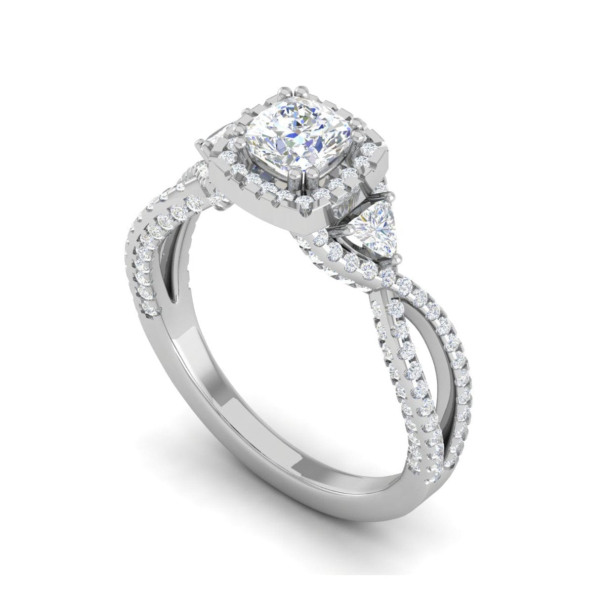 Jewelove™ Rings VVS G / Women's Band only 0.50cts. Cushion Solitaire Diamond Platinum Ring JL PT R3 PR 176