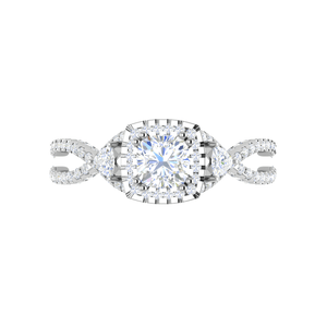 Jewelove™ Rings VVS G / Women's Band only 0.50cts. Cushion Solitaire Diamond Platinum Ring JL PT R3 PR 176