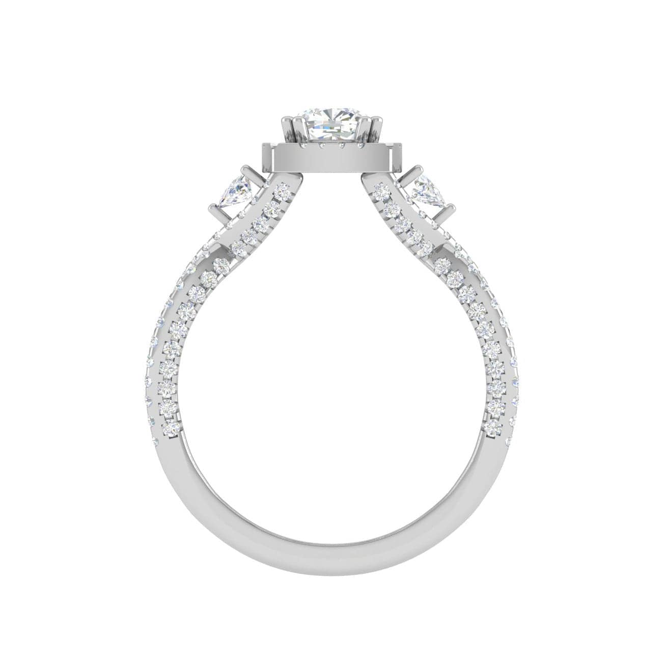 Jewelove™ Rings VVS G / Women's Band only 0.50cts. Cushion Solitaire Diamond Platinum Ring JL PT R3 PR 176