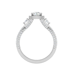 Jewelove™ Rings VVS G / Women's Band only 0.50cts. Cushion Solitaire Diamond Platinum Ring JL PT R3 PR 176