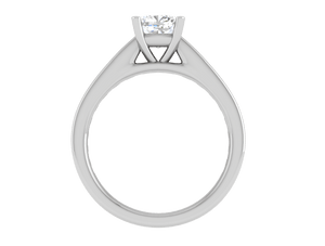 Jewelove™ Rings VVS G / Women's Band only 0.50cts Cushion Solitaire with Princess Cut Diamond Shank Platinum Ring JL PT RC CU 153