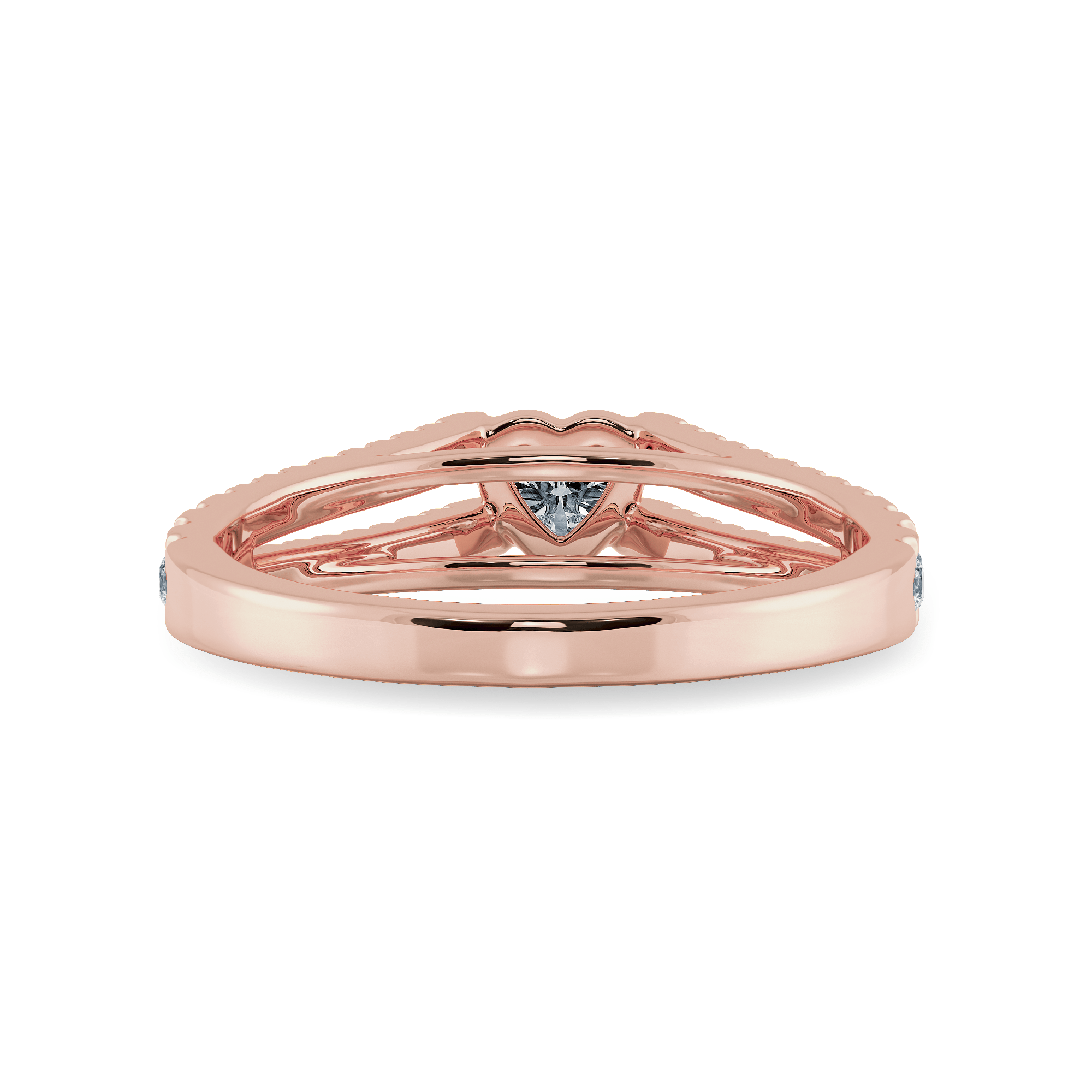 Jewelove™ Rings Women's Band only / VS I 0.50cts. Heart Cut Solitaire Diamond Split Shank 18K Rose Gold Ring JL AU 1181R-A