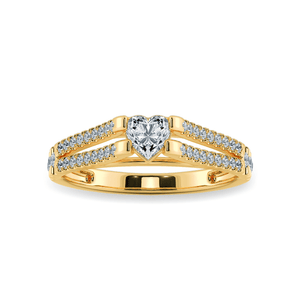 Jewelove™ Rings Women's Band only / VS I 0.50cts. Heart Cut Solitaire Diamond Split Shank 18K Yellow Gold Ring JL AU 1181Y-A