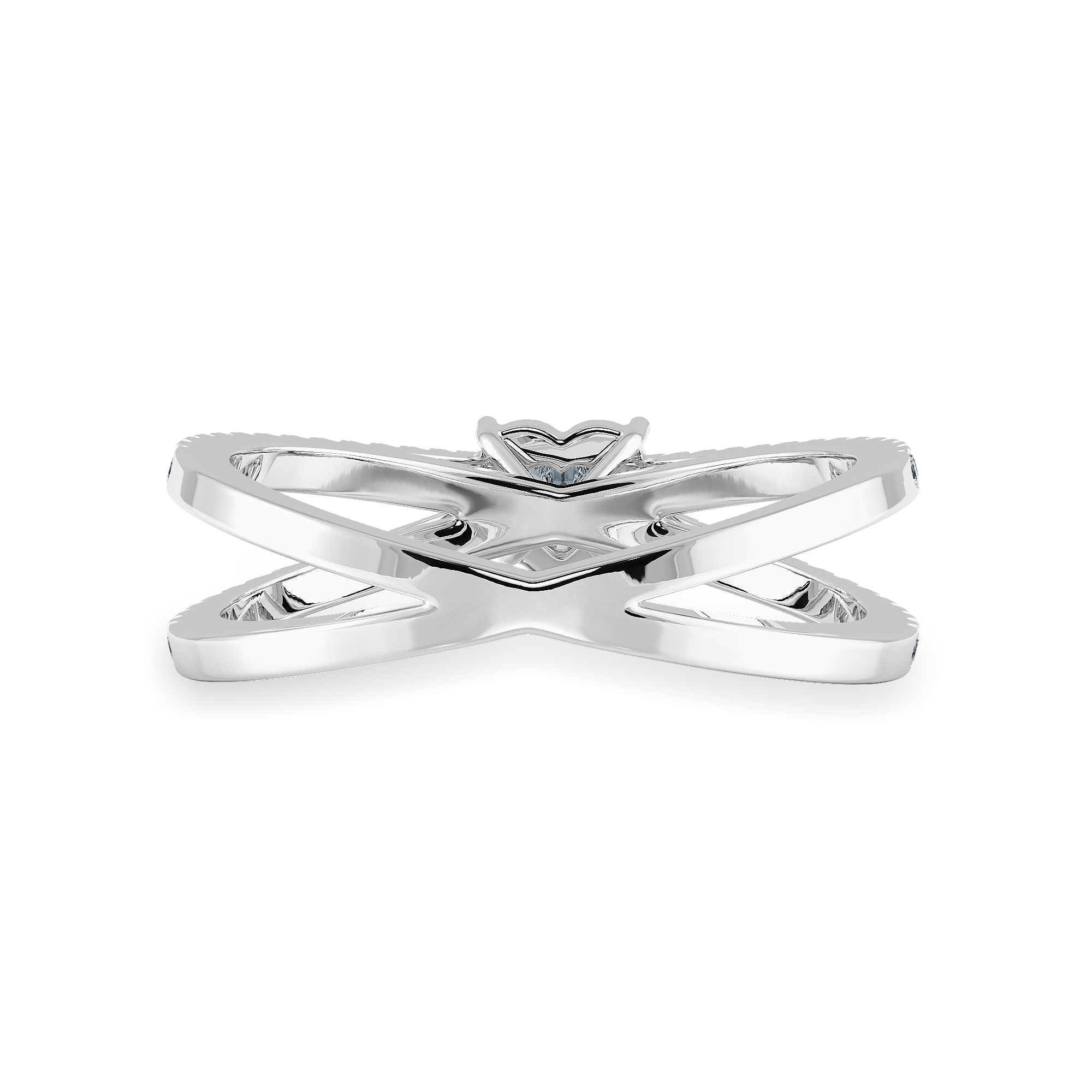 Jewelove™ Rings I VS / Women's Band only 0.50cts Heart Cut Solitaire Diamond Split Shank Platinum Ring JL PT 1173-A