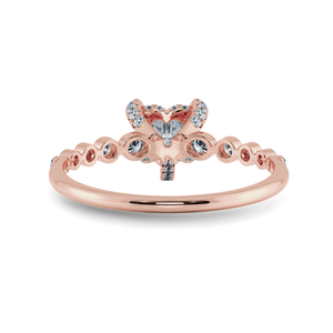 Jewelove™ Rings Women's Band only / VS I 0.50cts. Heart Cut Solitaire Halo Diamond Accents 18K Rose Gold Ring JL AU 2007R-A