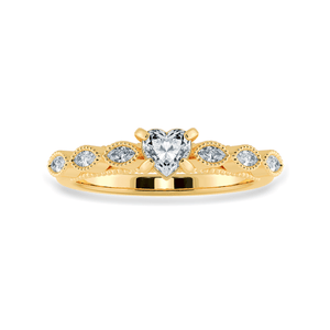 Jewelove™ Rings Women's Band only / VS I 0.50cts. Heart Cut Solitaire with Marquise Cut Diamond Accents 18K Yellow Gold Ring JL AU 2016Y-A