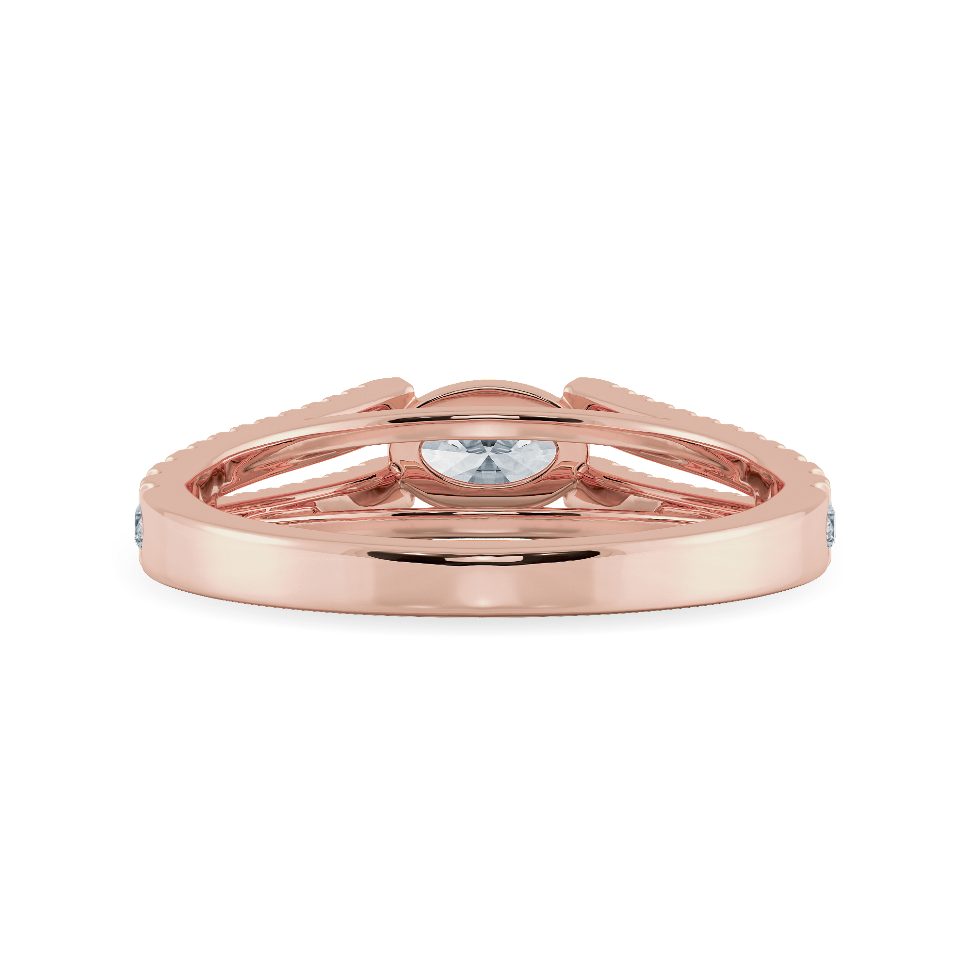 Jewelove™ Rings Women's Band only / VS I 0.50cts. Oval Cut Solitaire Diamond Split Shank 18K Rose Gold Ring JL AU 1182R-A