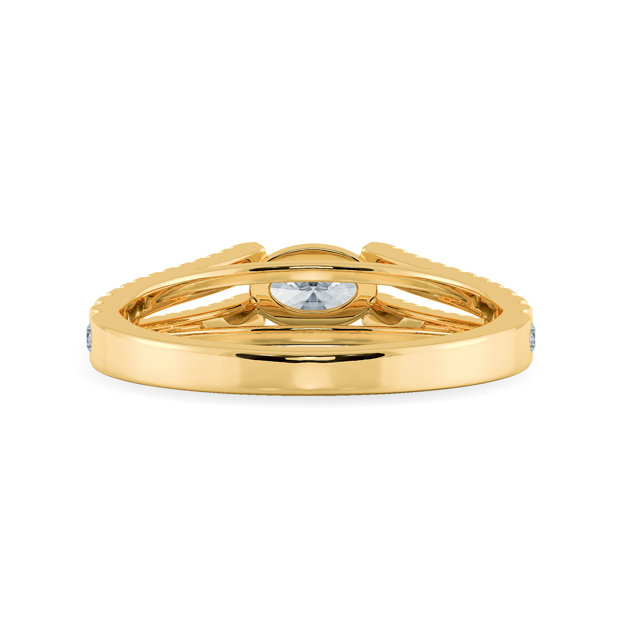 Jewelove™ Rings Women's Band only / VS I 0.50cts. Oval Cut Solitaire Diamond Split Shank 18K Yellow Gold Ring JL AU 1182Y-A