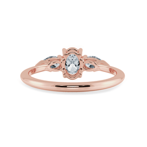 Jewelove™ Rings Women's Band only / VS I 0.50cts. Oval Cut Solitaire with Pear Cut Diamond Accents 18K Rose Gold Ring JL AU 1206R-A