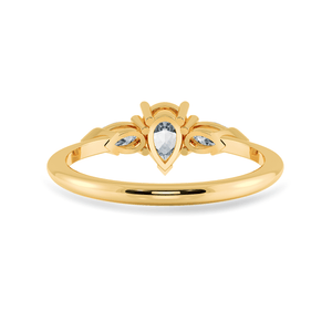 Jewelove™ Rings Women's Band only / VS I 0.50cts. Pear Cut Solitaire Diamond Accents 18K Yellow Gold Ring JL AU 1207Y-A