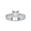 Jewelove™ Rings VS I / Women's Band only 0.50cts. Princess Cut Diamond Solitaire Platinum Diamond Shank Ring JL PT 0057