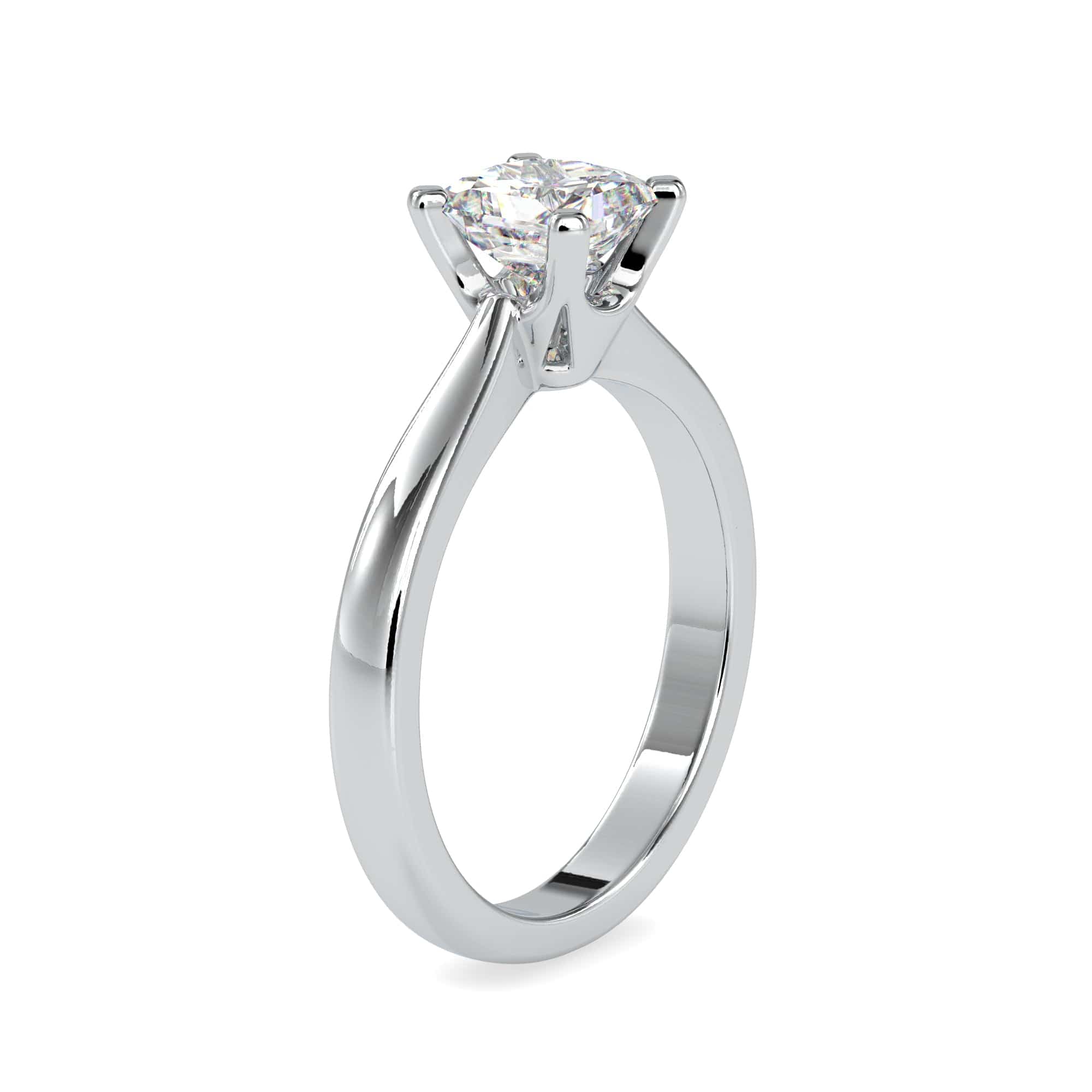 Jewelove™ Rings Women's Band only / VS I 0.50cts. Princess Cut Diamond Solitaire Platinum Engagement Ring JL PT 0065