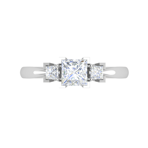 Jewelove™ Rings I VS / Women's Band only 0.50cts. Princess Cut Solitaire Diamond Platinum Ring JL PT R3 PR 110