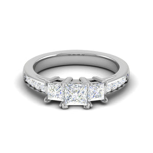 Jewelove™ Rings I VS / Women's Band only 0.50cts. Princess Cut Solitaire Diamond Platinum Ring JL PT R3 PR 111