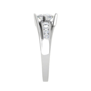 Jewelove™ Rings I VS / Women's Band only 0.50cts Princess Cut Solitaire Diamond Shank Platinum Ring JL PT WB5916E