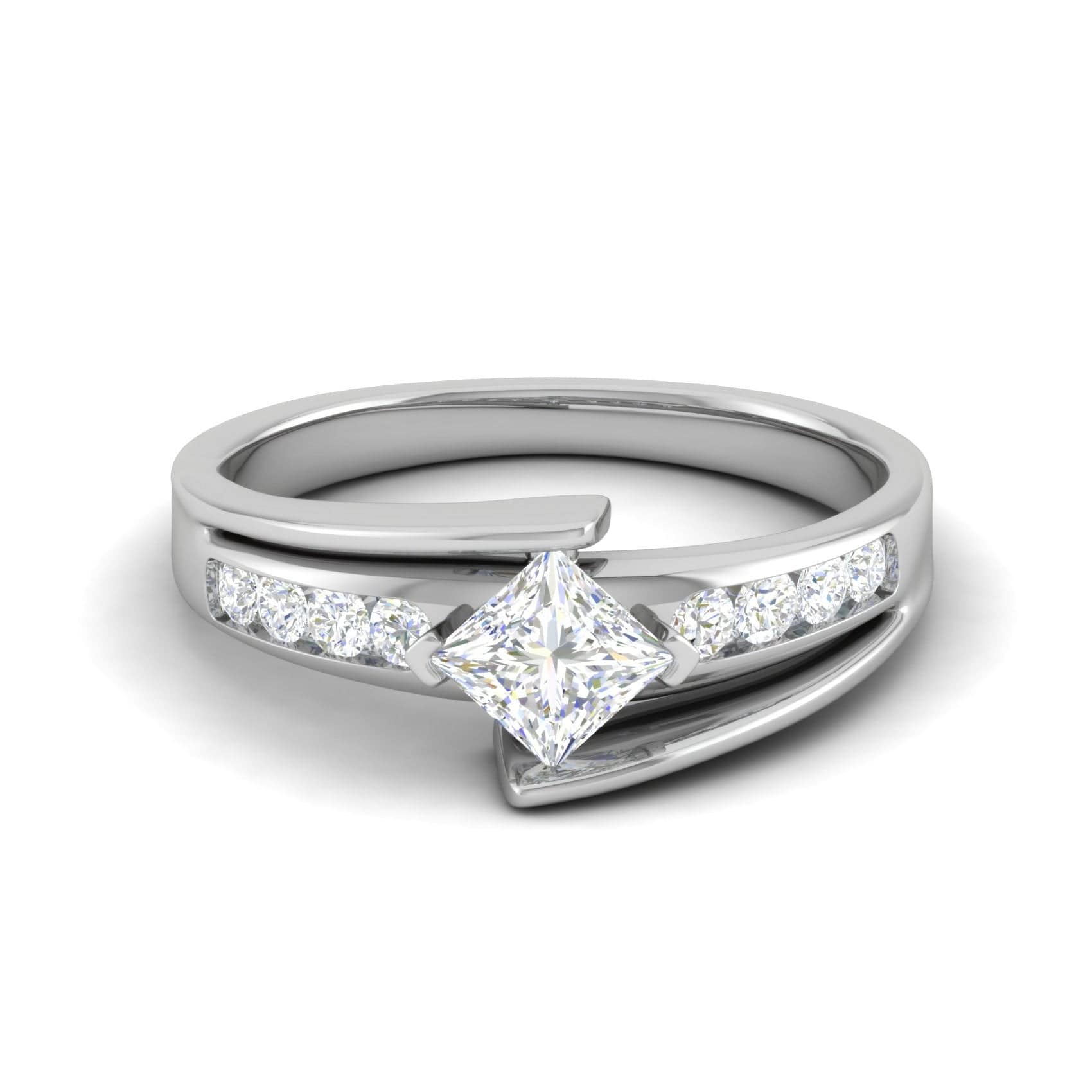 Nesting Kite Diamond Wedding Ring with a Pave Diamond Band – ARTEMER