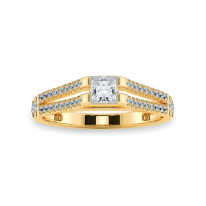 Jewelove™ Rings Women's Band only / VS I 0.50cts. Princess Cut Solitaire Diamond Split Shank 18K Yellow Gold Ring JL AU 1178Y-B