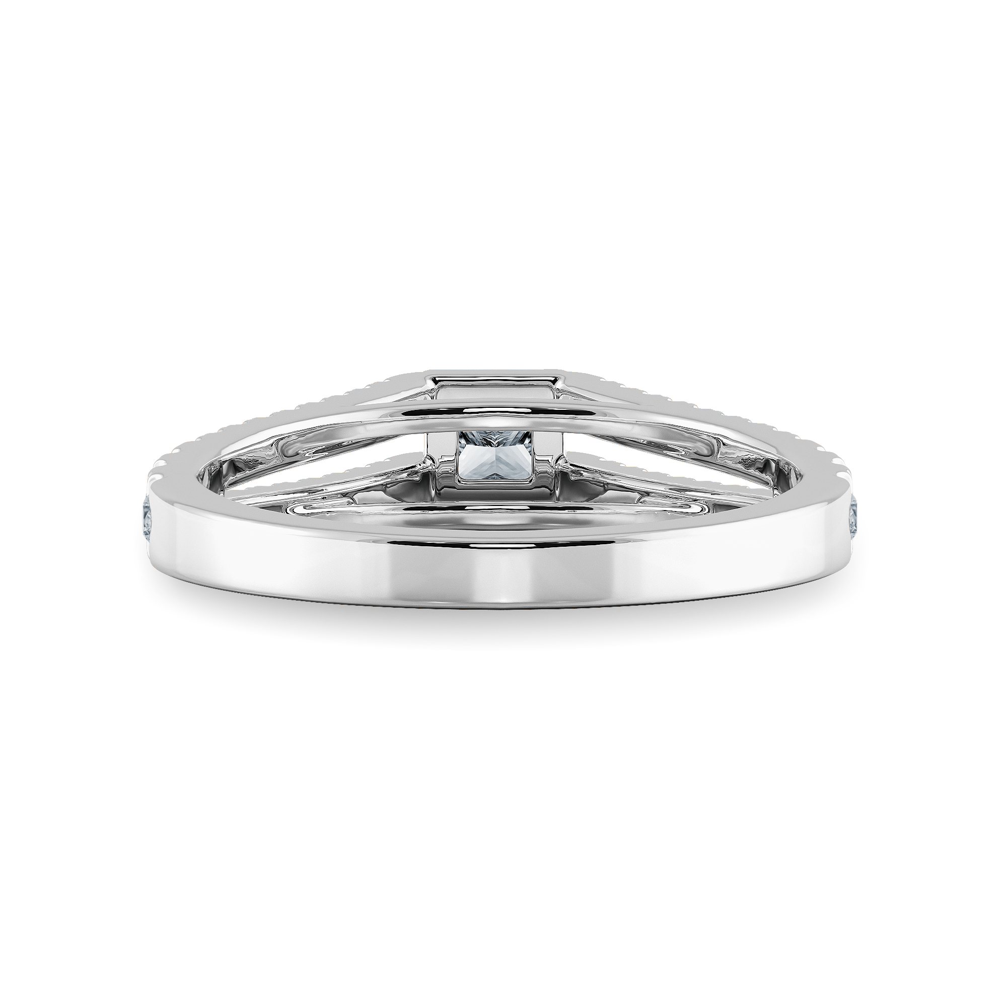 Jewelove™ Rings I VS / Women's Band only 0.50cts Princess Cut Solitaire Diamond Split Shank Platinum Ring JL PT 1178-B