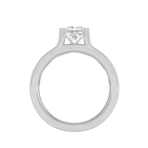 Jewelove™ Rings I VS / Women's Band only 0.50cts. Princess Cut Solitaire Split Shank Platinum Engagement Ring JL PT EN7078WG