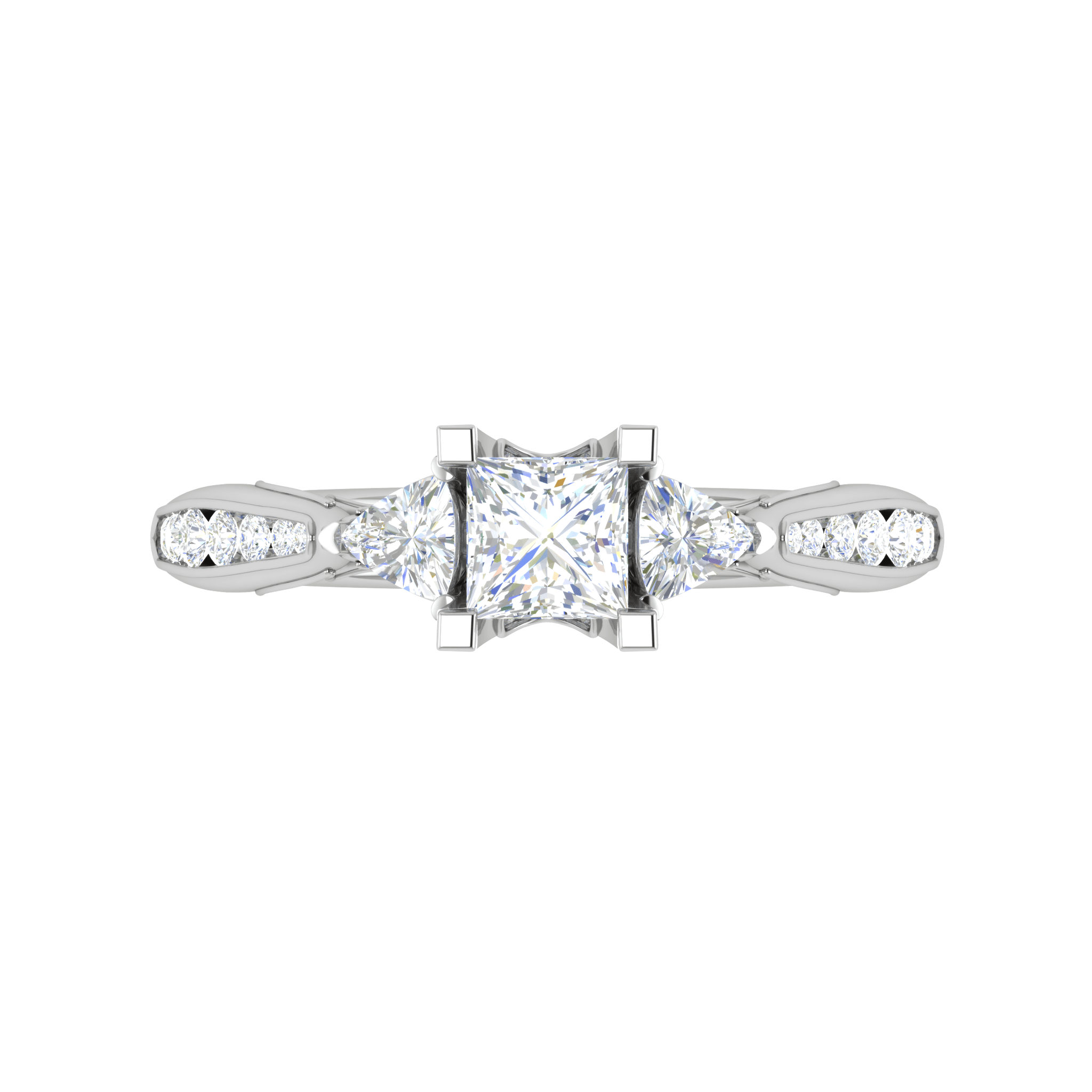 Jewelove™ Rings I VS / Women's Band only 0.50cts Princess Cut Solitaire with Pear Diamond Platinum Ring JL PT RV PR 124