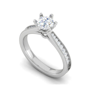 Jewelove™ Rings J VS / Women's Band only 0.50cts Solitaire Diamond Platinum Ring JL PT RV CU 105