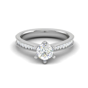 Jewelove™ Rings J VS / Women's Band only 0.50cts Solitaire Diamond Platinum Ring JL PT RV CU 105