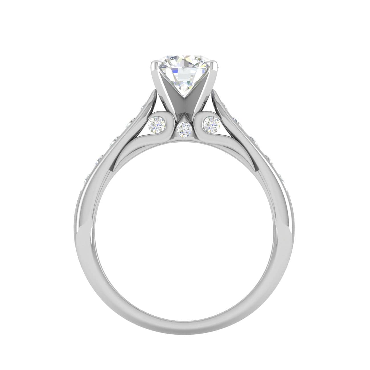 Jewelove™ Rings J VS / Women's Band only 0.50cts Solitaire Diamond Shank Platinum Ring JL PT WB5799E