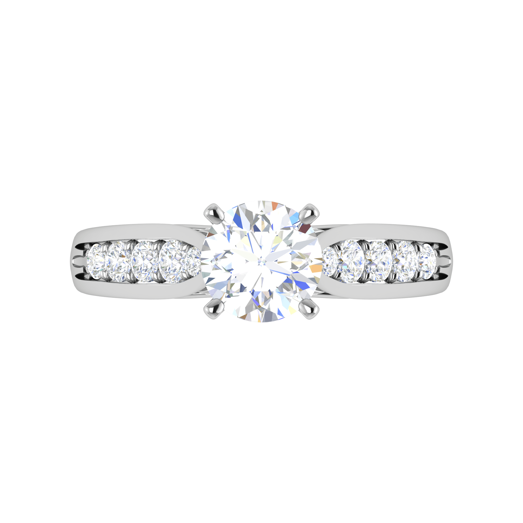 Jewelove™ Rings J VS / Women's Band only 0.50cts Solitaire Diamond Shank Platinum Ring JL PT WB5799E