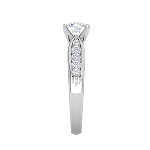 Jewelove™ Rings J VS / Women's Band only 0.50cts Solitaire Diamond Shank Platinum Ring JL PT WB5799E