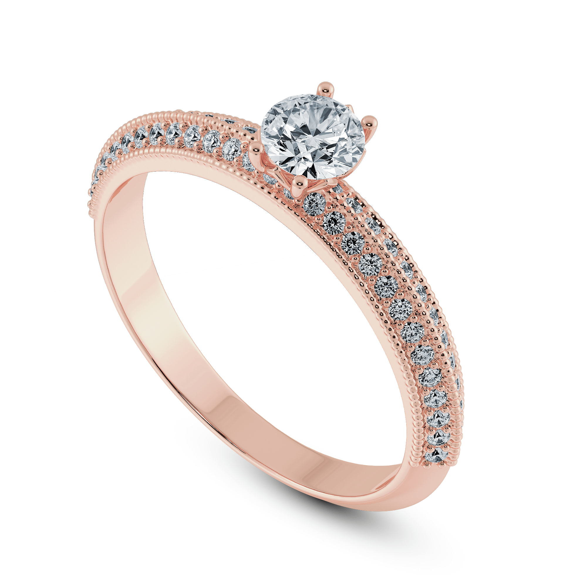 Jewelove™ Rings Women's Band only / VS J 0.50cts. Solitaire Diamond Split Shank 18K Rose Gold Ring JL AU 1185R-A