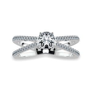 Jewelove™ Rings J VS / Women's Band only 0.50cts Solitaire Diamond Split Shank Platinum Ring JL PT 1169-A