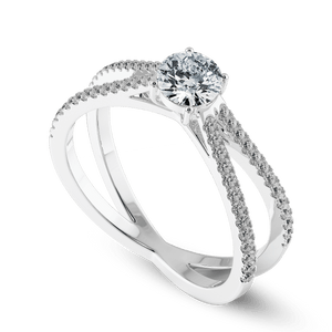 Jewelove™ Rings J VS / Women's Band only 0.50cts Solitaire Diamond Split Shank Platinum Ring JL PT 1169-A