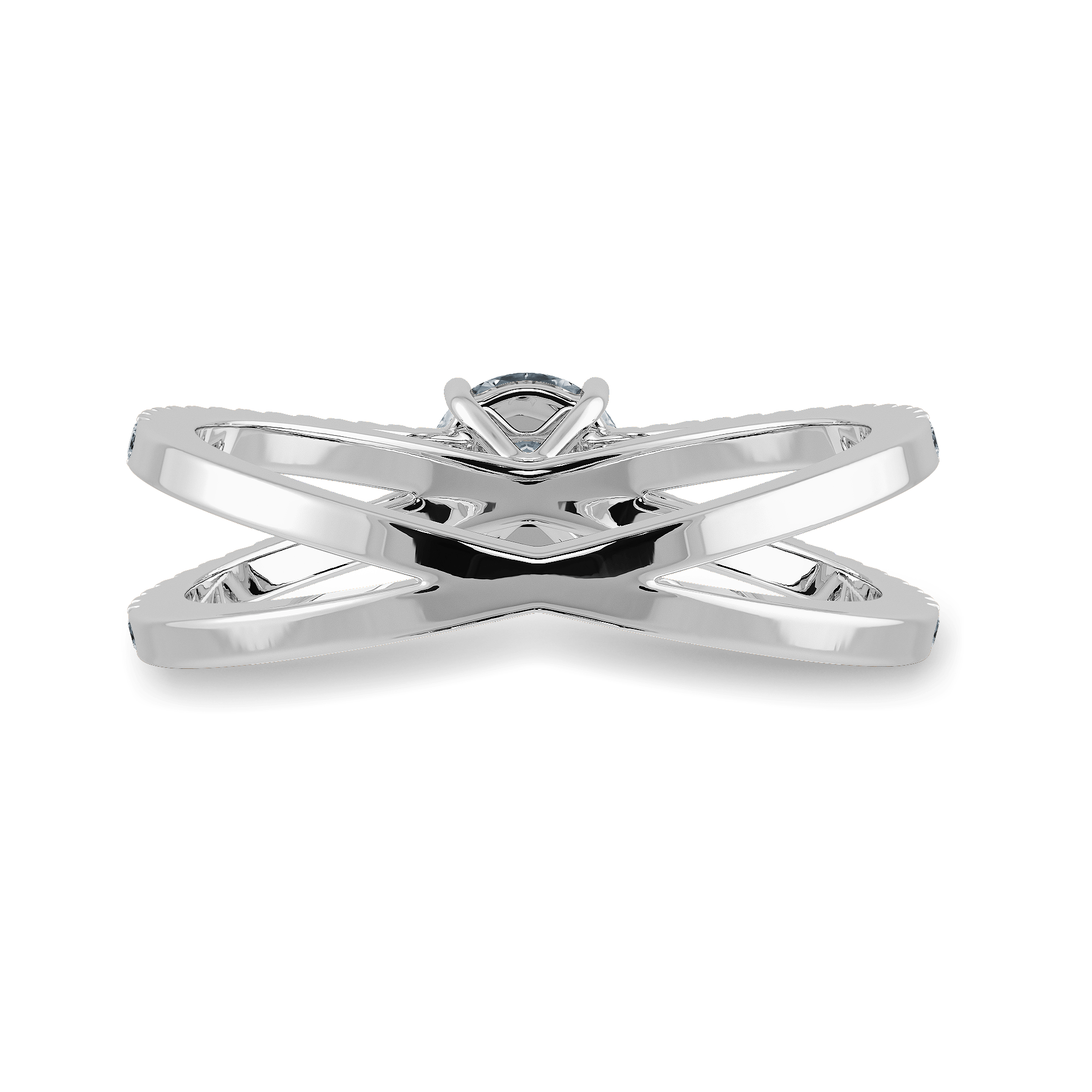 Jewelove™ Rings J VS / Women's Band only 0.50cts Solitaire Diamond Split Shank Platinum Ring JL PT 1169-A