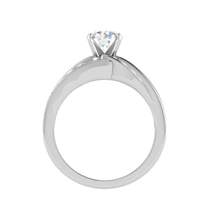 Jewelove™ Rings J VS / Women's Band only 0.50cts Solitaire Diamond Split Shank Platinum Ring JL PT WB5808E